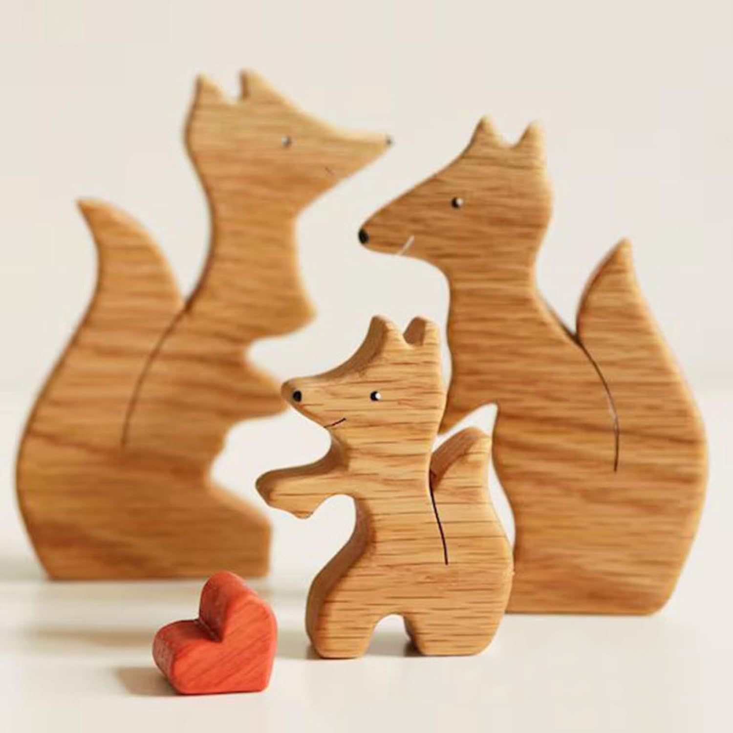 Personalized Gift DIY Wooden Puzzle Set with a Family of Foxes - Family Souvenirs - Gifts for Family Members