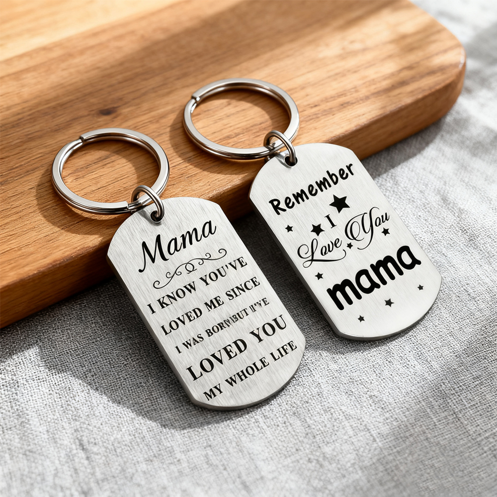 Mama, Loved You My Whole Life – Dual-Steel Keychain Set | Mother’s Day Gift