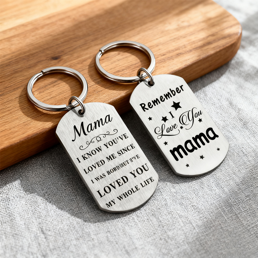 Mama, Loved You My Whole Life – Dual-Steel Keychain Set | Mother’s Day Gift