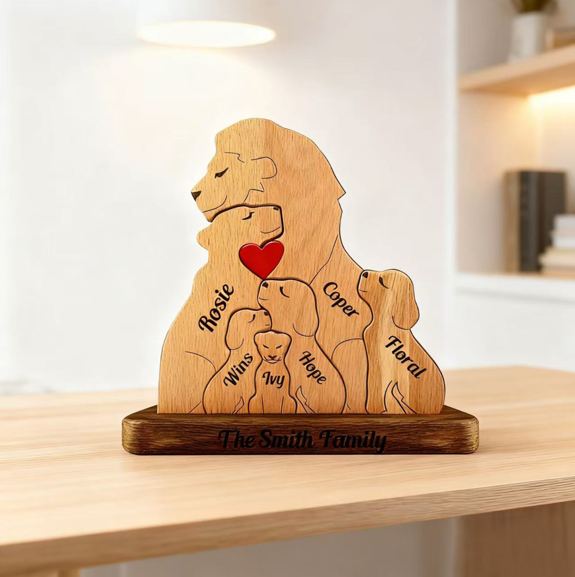 Family of Lion - Custom Family Gifts | Wooden Puzzle
