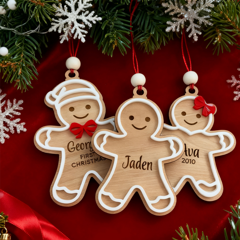 Personalized Gingerbread Ornament – Custom Christmas Gift – Family Gifts