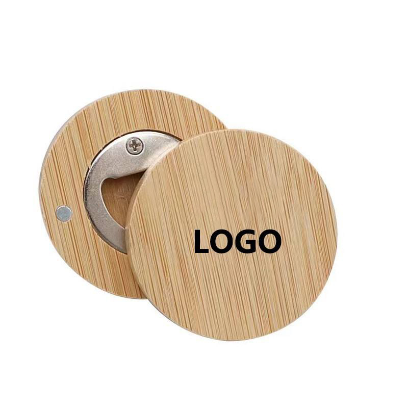 Personalized custom wooden beer bottle opener with round laser engraving-Father's day gift