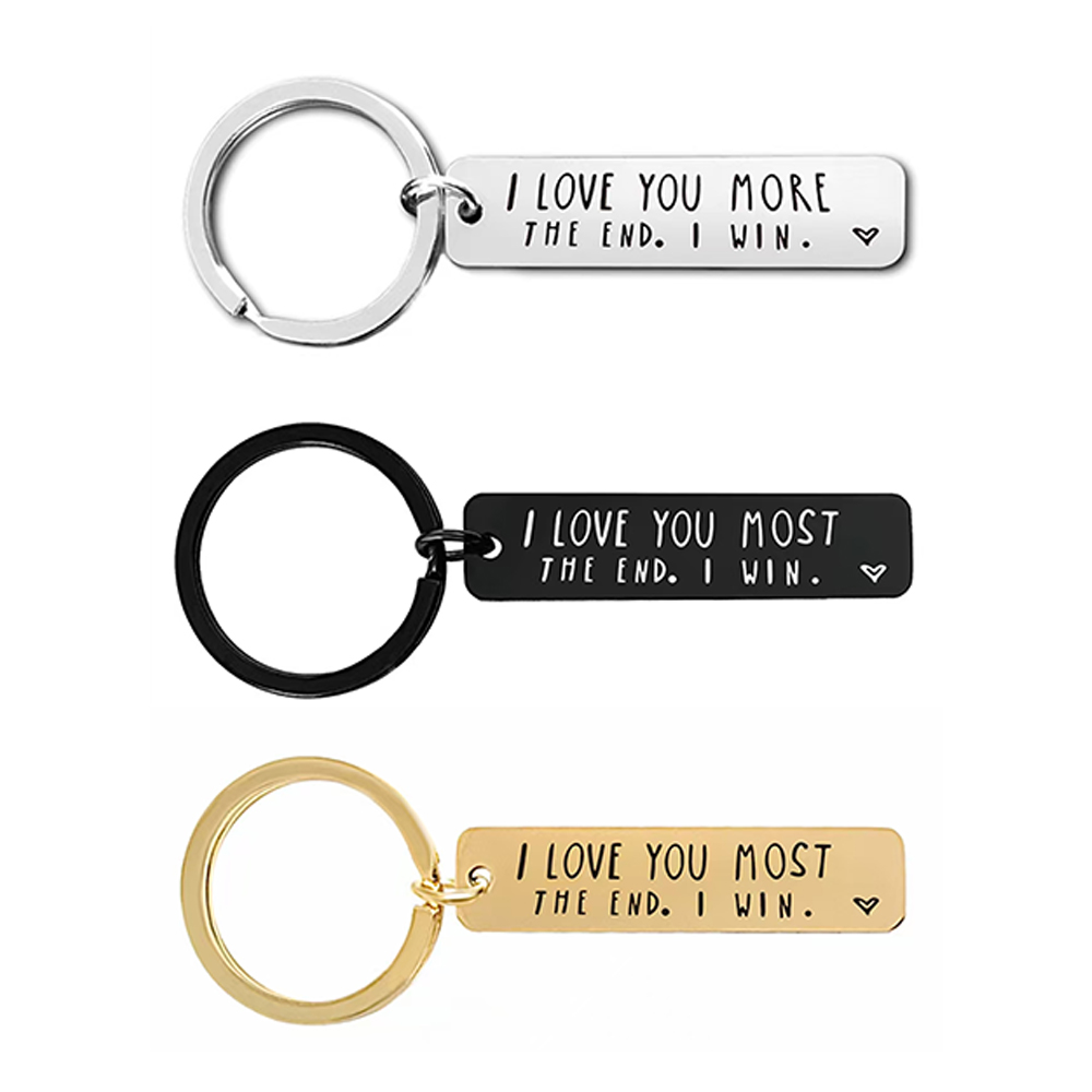 Custom Engraved Wooden Keychain - Anniversary Gift for Husband and Wife