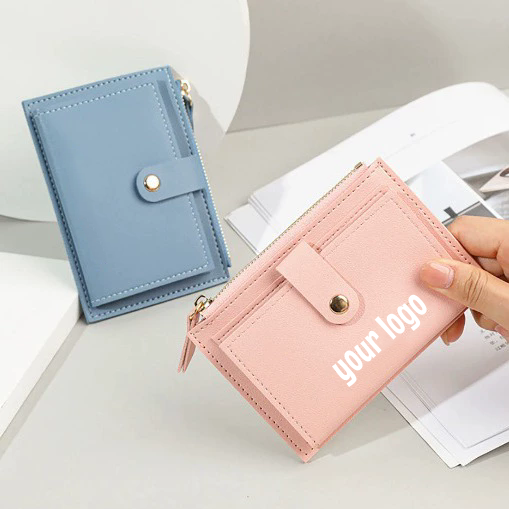 Personalized customizable women's portable card holder wallet tote bag with your own logo-Gifts for girlfriend