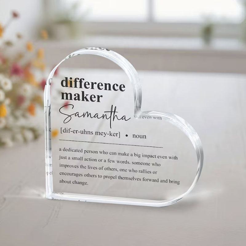 Personalized acrylic "Changemakers" commemorative medals, perfect as a thank-you-Gift for retired employees, teachers, and colleagues.