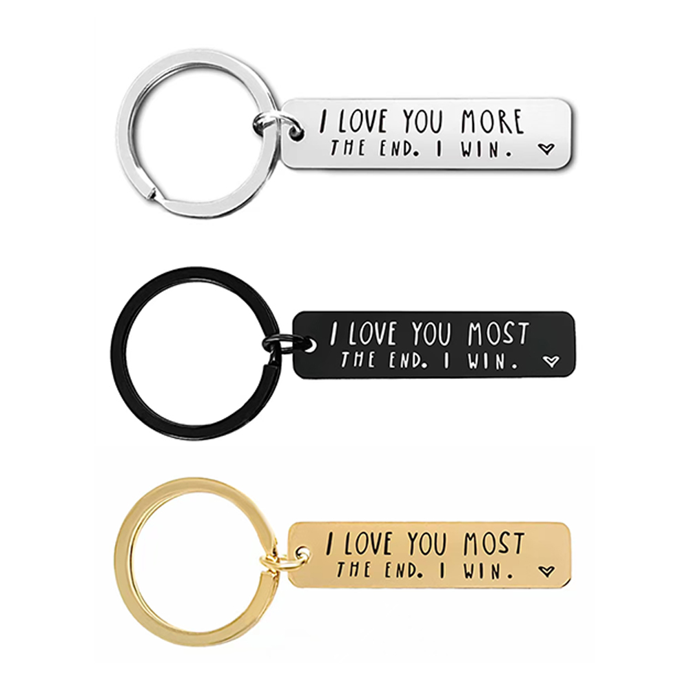 Custom Engraved Wooden Keychain - Anniversary Gift for Husband and Wife