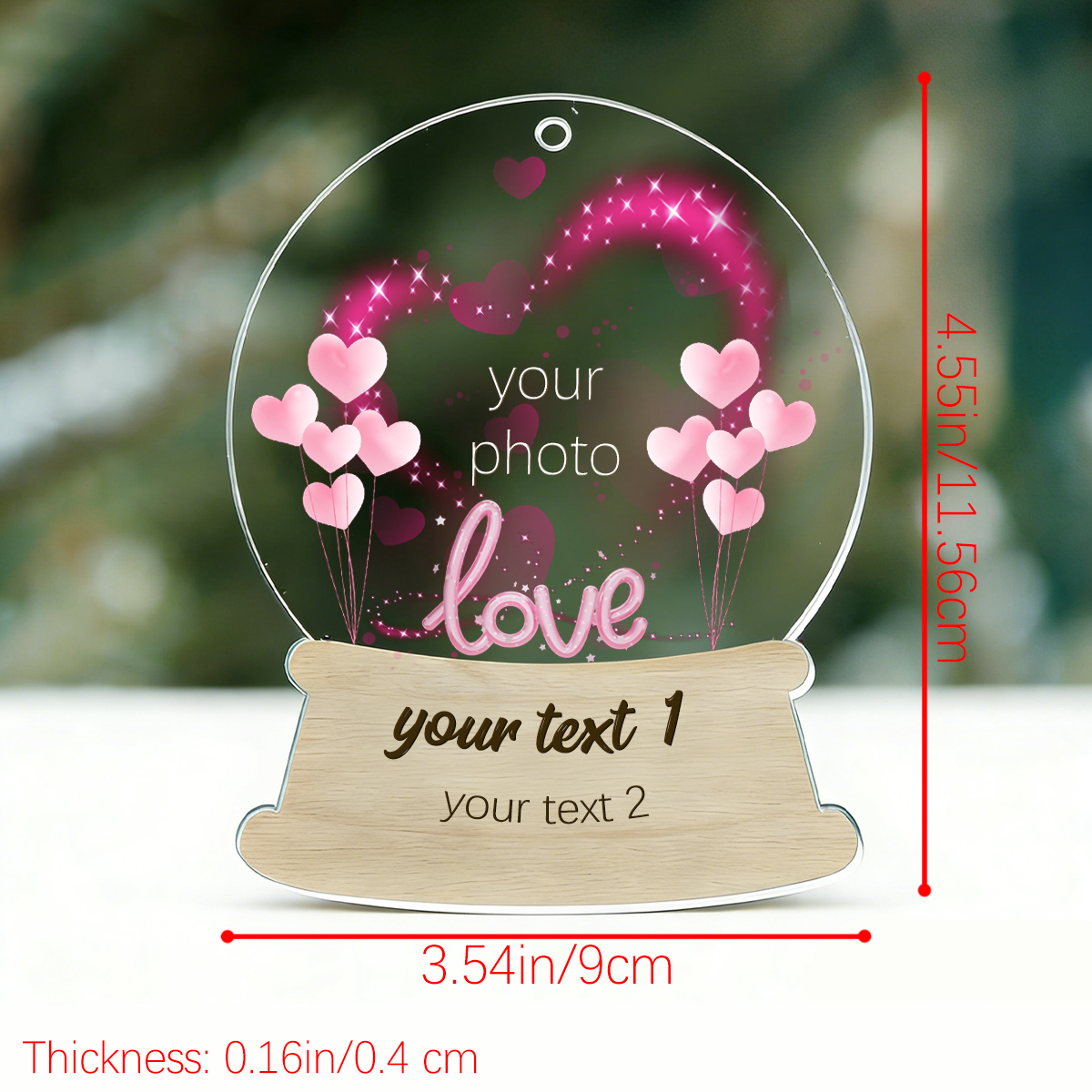 Personalized acrylic souvenir decorations, romantic heart-shaped balloon designs, Valentine's Day-Gifts for girlfriend.