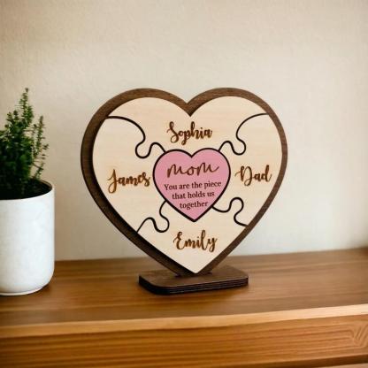 3D Personalized Wooden Ornament with Family Name - Mother's Day Gift-Gift for Mother