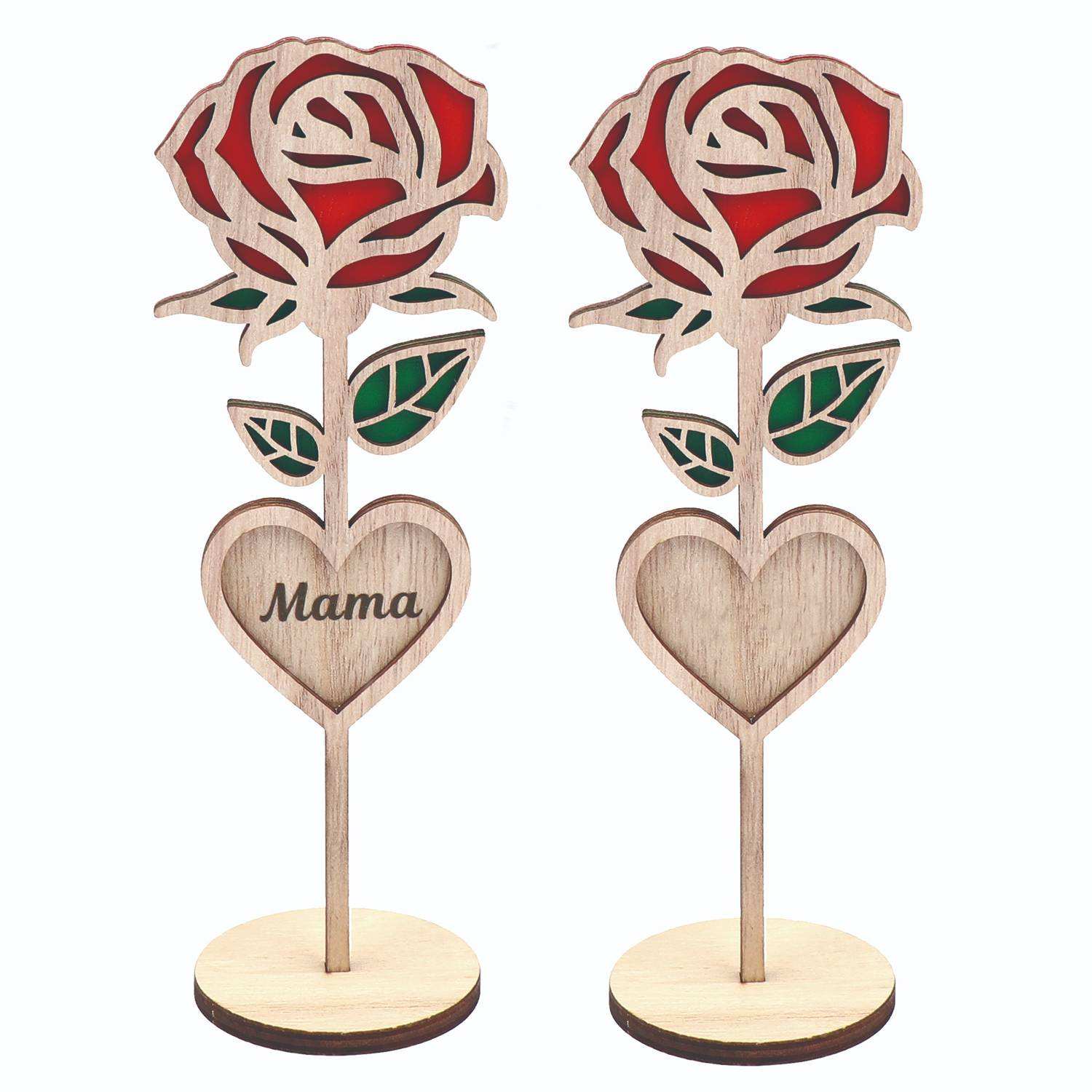 Mother's Day laser-cut wooden rose ornament, a Mother's Day gift-Gift for mom.