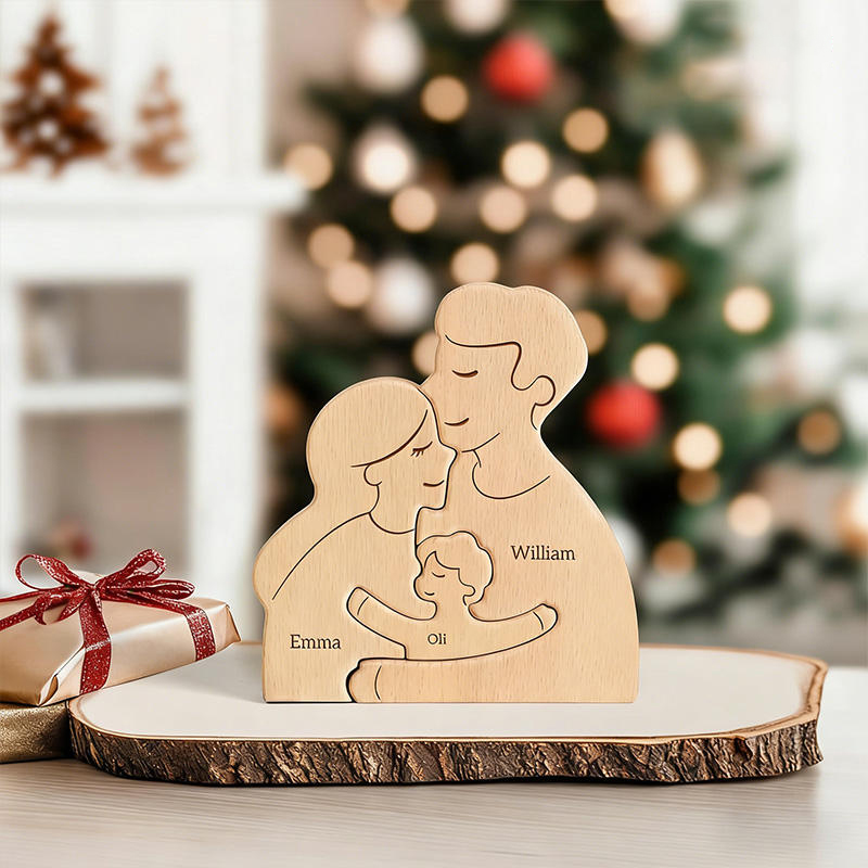 Wooden personalized puzzle family gift home decoration ornament-Gift For Family