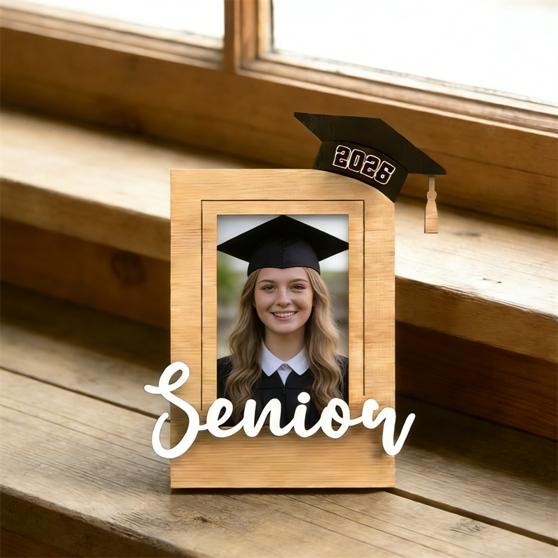 A rectangular wooden multi-functional photo frame, a graduation souvenir, and a personalized gift for graduates.-TailorAura