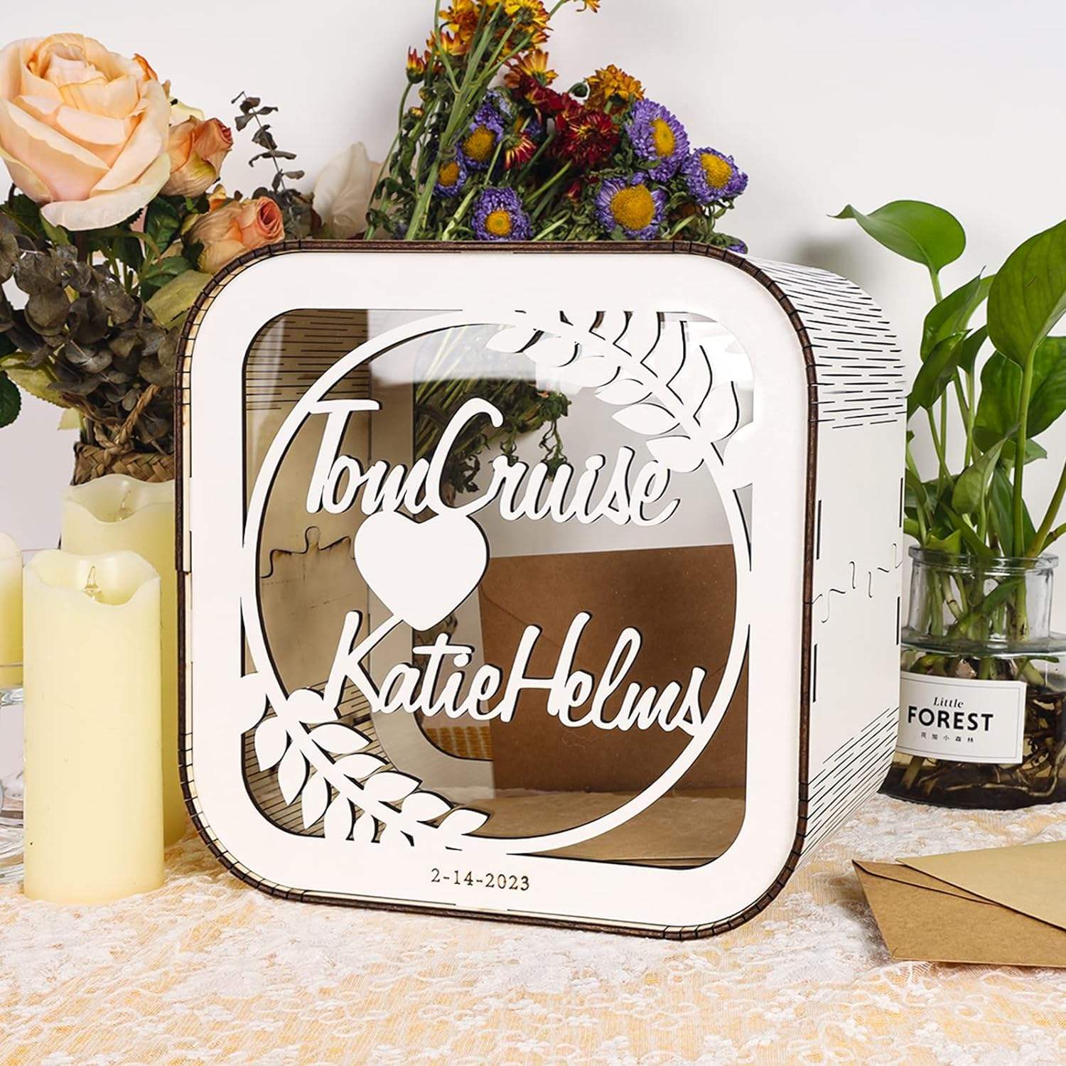 Personalized wooden boxes, folk art, wedding party, celebration decorations, birthday signs, wooden crafts-TailorAura