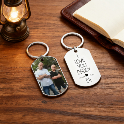 Dad's Gang - Custom Aluminum Photo Keychain for Dad
