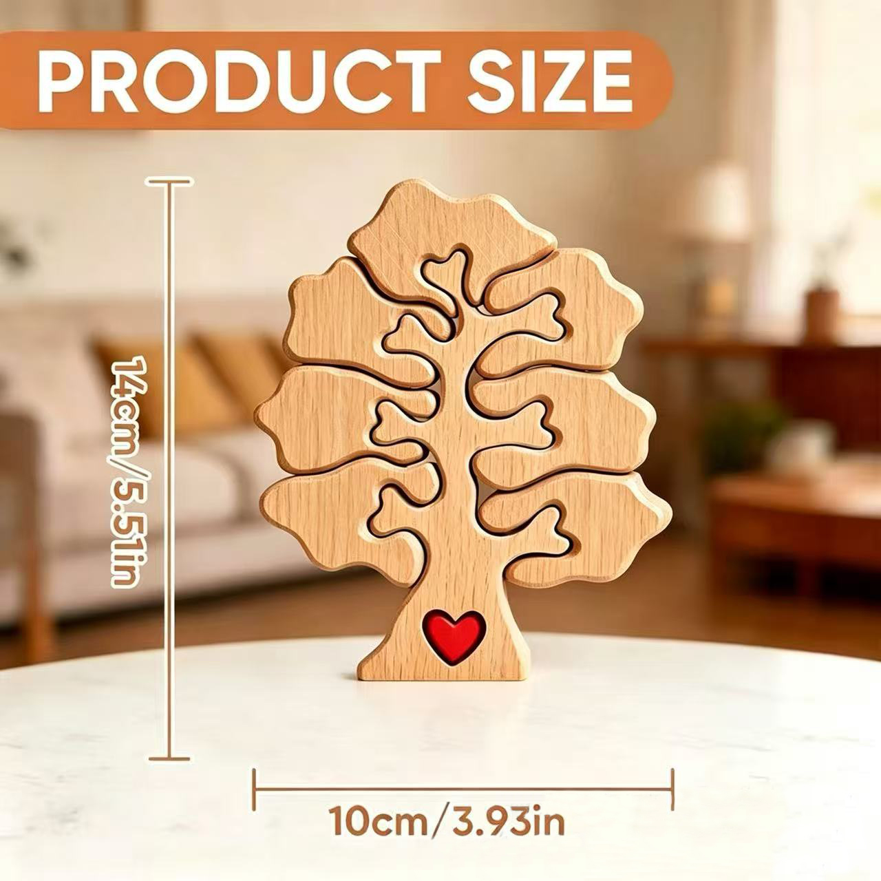 Personalized Gift wooden tree-shaped puzzle ornament, family tree puzzle, DIY name-printable home decoration, keepsake - Mother's Day gift - Christmas birthday gift