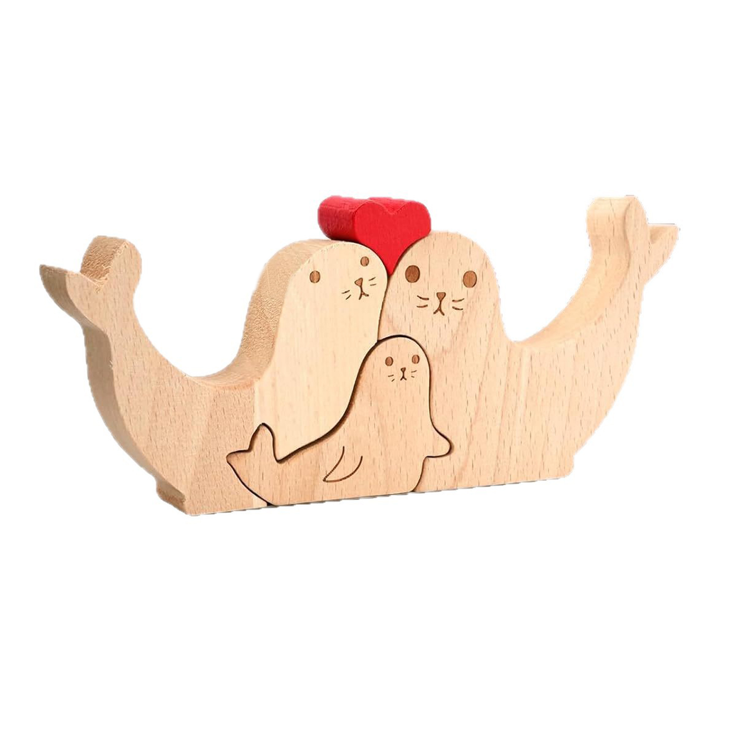 Personalized Gift wooden puzzle, cute seal family name puzzle, home decoration, family keepsake - Birthday gift for family members.