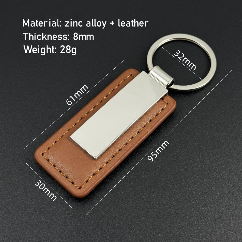 Personalized custom logo gifts, laser engraved car keychains, metal and leather keychains-Gifr For Dad