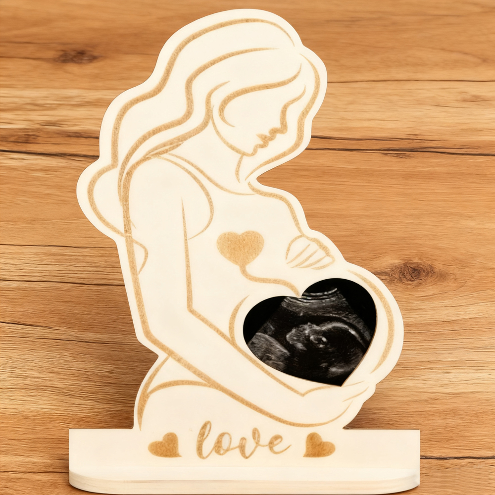 Baby’s First Portrait – Custom Wooden Ultrasound Frame & Birth Keepsake