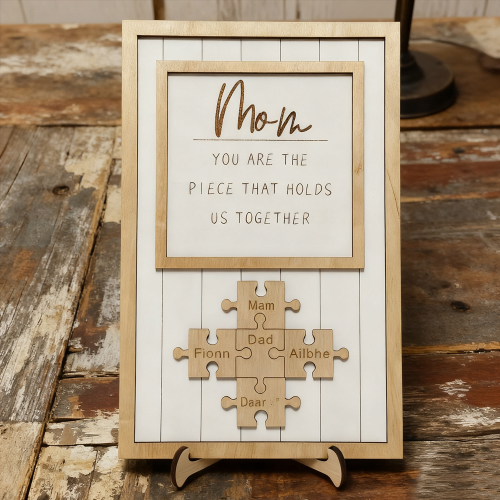 Personalized Heart Puzzle Plaque - Mothers Day Gift - Gift for Mom