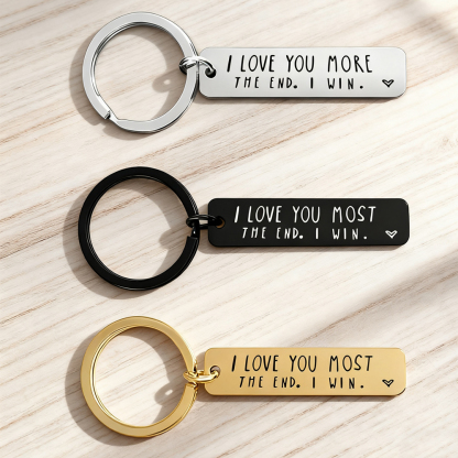Custom Engraved Wooden Keychain - Anniversary Gift for Husband and Wife
