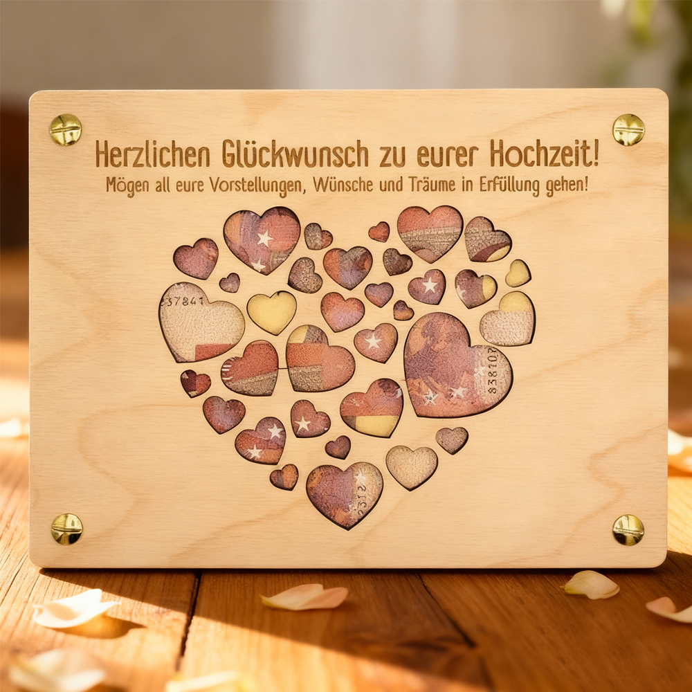 Heartfelt Wishes Wooden Plaque – Personalized Wedding Gift