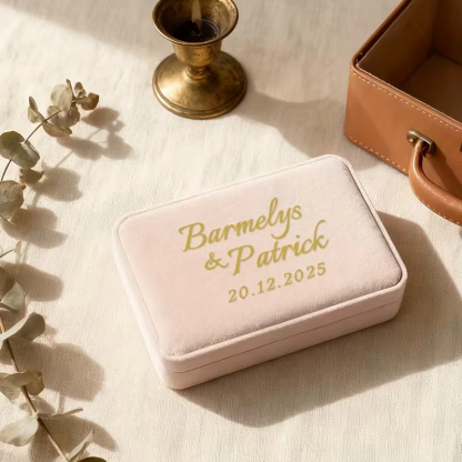 Personalized wedding ring box with soft velvet lining.-Wedding venue props-Couple costumes