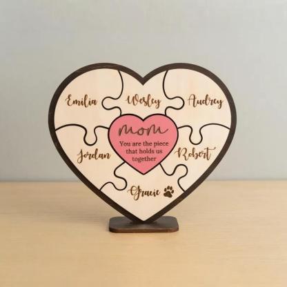 3D Personalized Wooden Ornament with Family Name - Mother's Day Gift-Gift for Mother