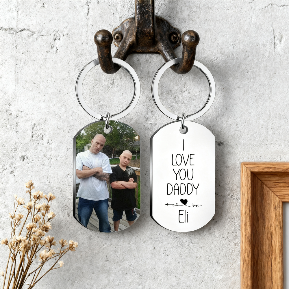 Dad's Gang - Custom Aluminum Photo Keychain for Dad