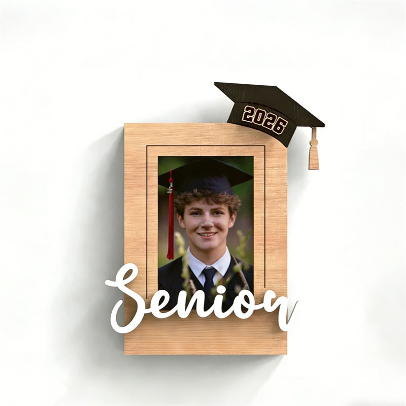 A rectangular wooden multi-functional photo frame, a graduation souvenir, and a personalized gift for graduates.-TailorAura
