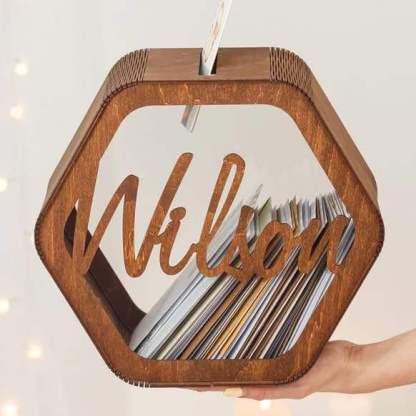 Personalized wedding wooden box, rustic wedding decoration, custom memory box, suitable for greeting card storage-TailorAura