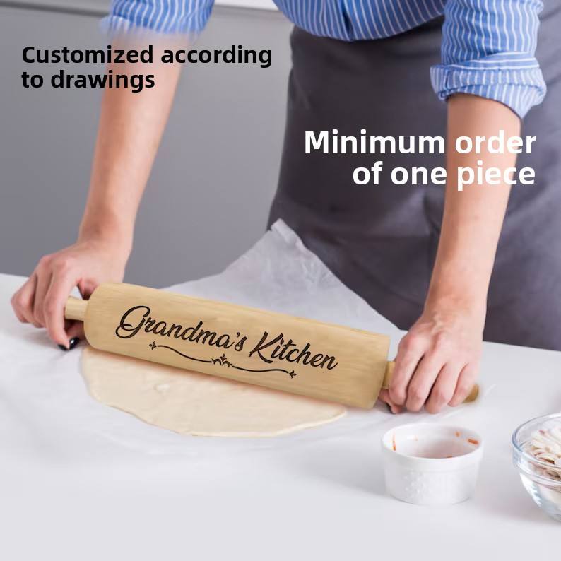 Personalized pattern engraved wooden kitchen tools for children and household use - Gift for mothers.-TailorAura