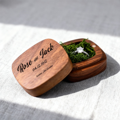 Engraved Wooden Jewelry Box – Personalized Ring Holder