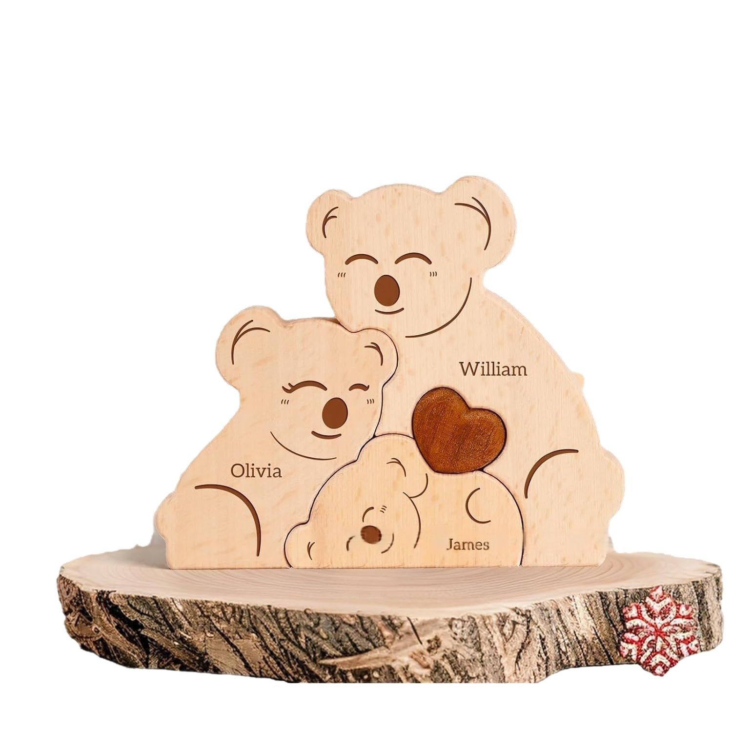 Personalized wooden koala bear shaped puzzle, wooden home decoration, party gift, family keepsake - Birthday gift for family members.-TailorAura