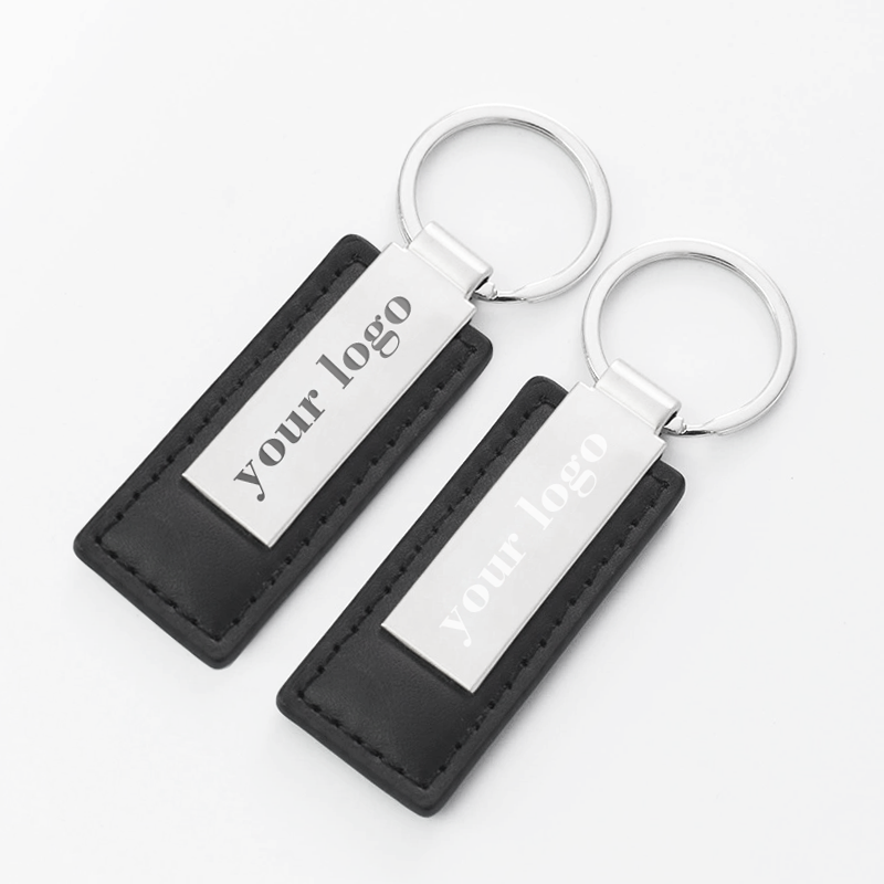 Personalized custom logo gifts, laser engraved car keychains, metal and leather keychains-Gifr For Dad