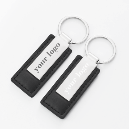 Personalized custom logo gifts, laser engraved car keychains, metal and leather keychains-Gifr For Dad