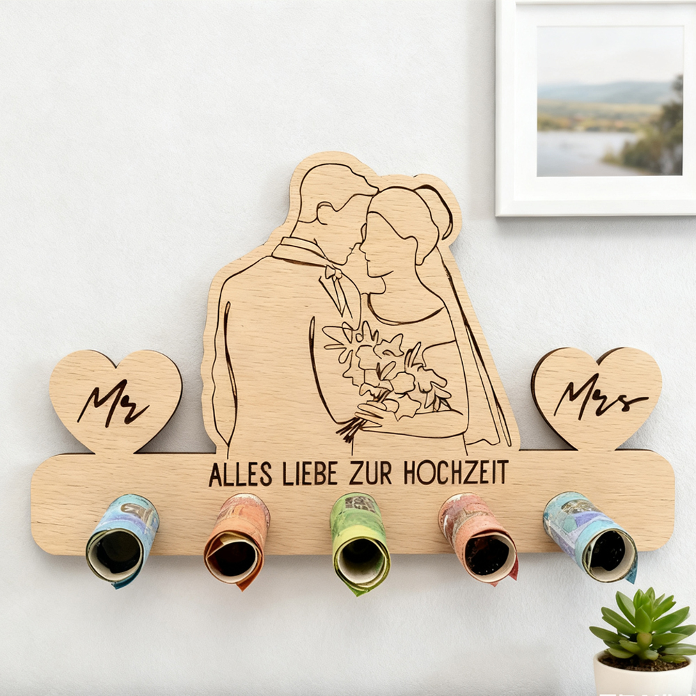 Wedding Gift - Personalized Wooden Silhouette Keepsake