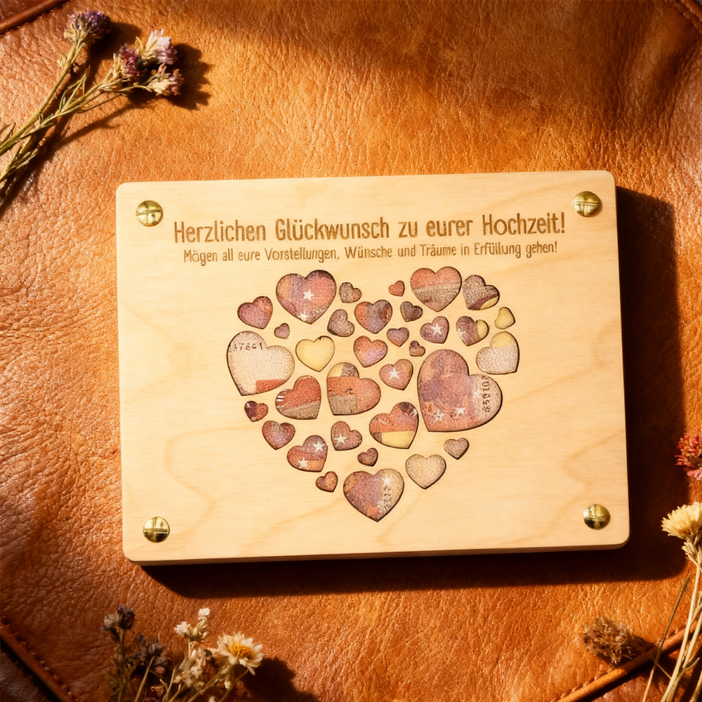 Heartfelt Wishes Wooden Plaque – Personalized Wedding Gift