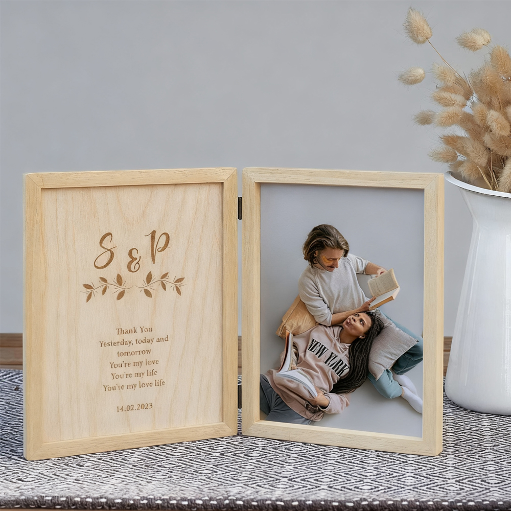 木质情侣相册
