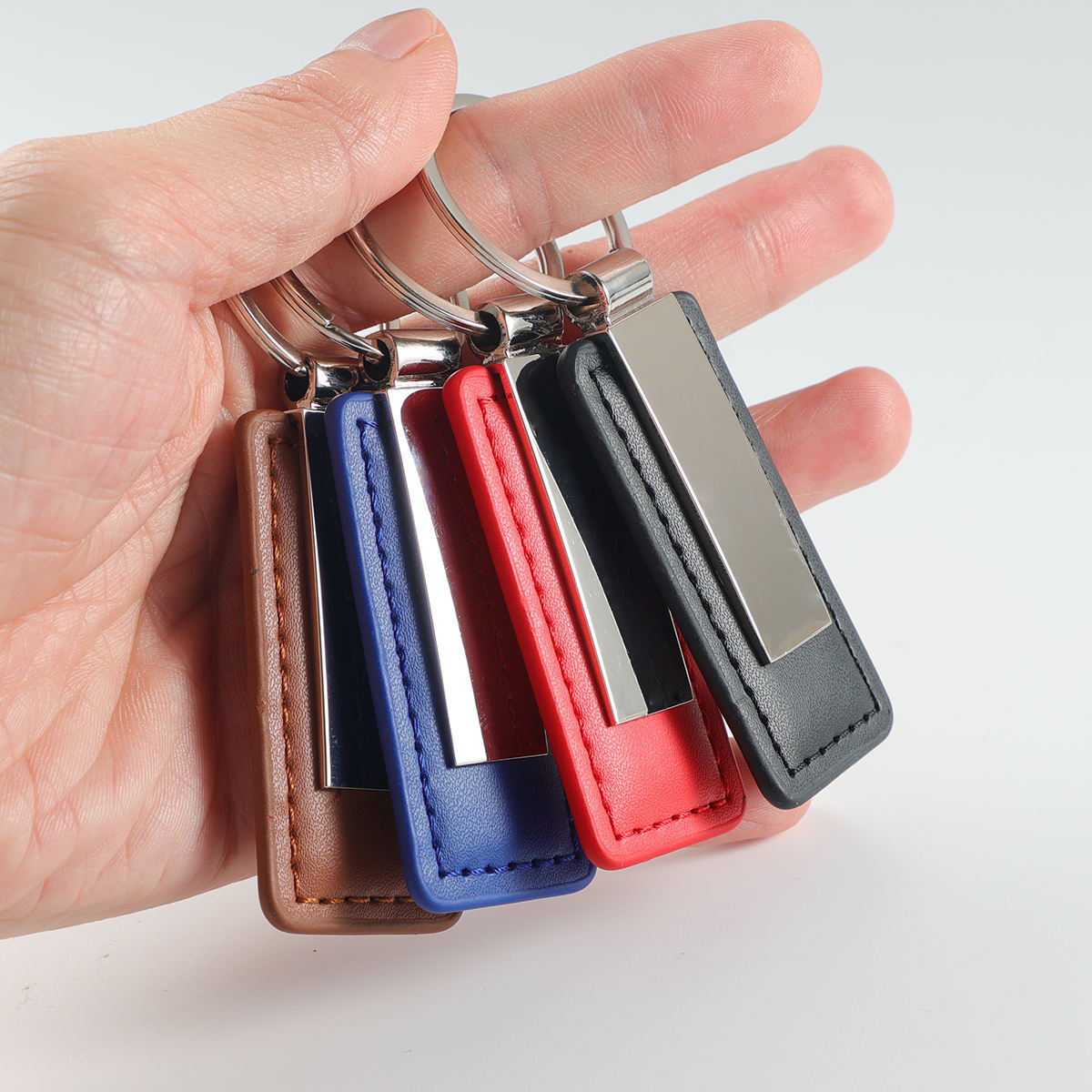 Personalized custom logo gifts, laser engraved car keychains, metal and leather keychains-Gifr For Dad