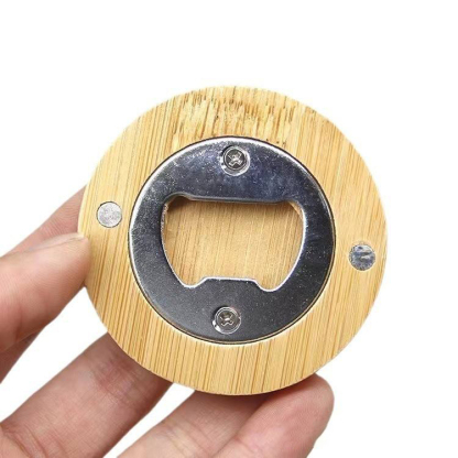 Personalized custom wooden beer bottle opener with round laser engraving-Father's day gift