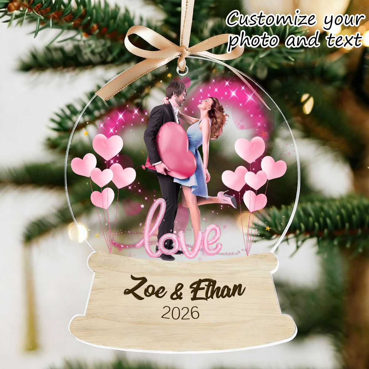 Personalized acrylic souvenir decorations, romantic heart-shaped balloon designs, Valentine's Day-Gifts for girlfriend.