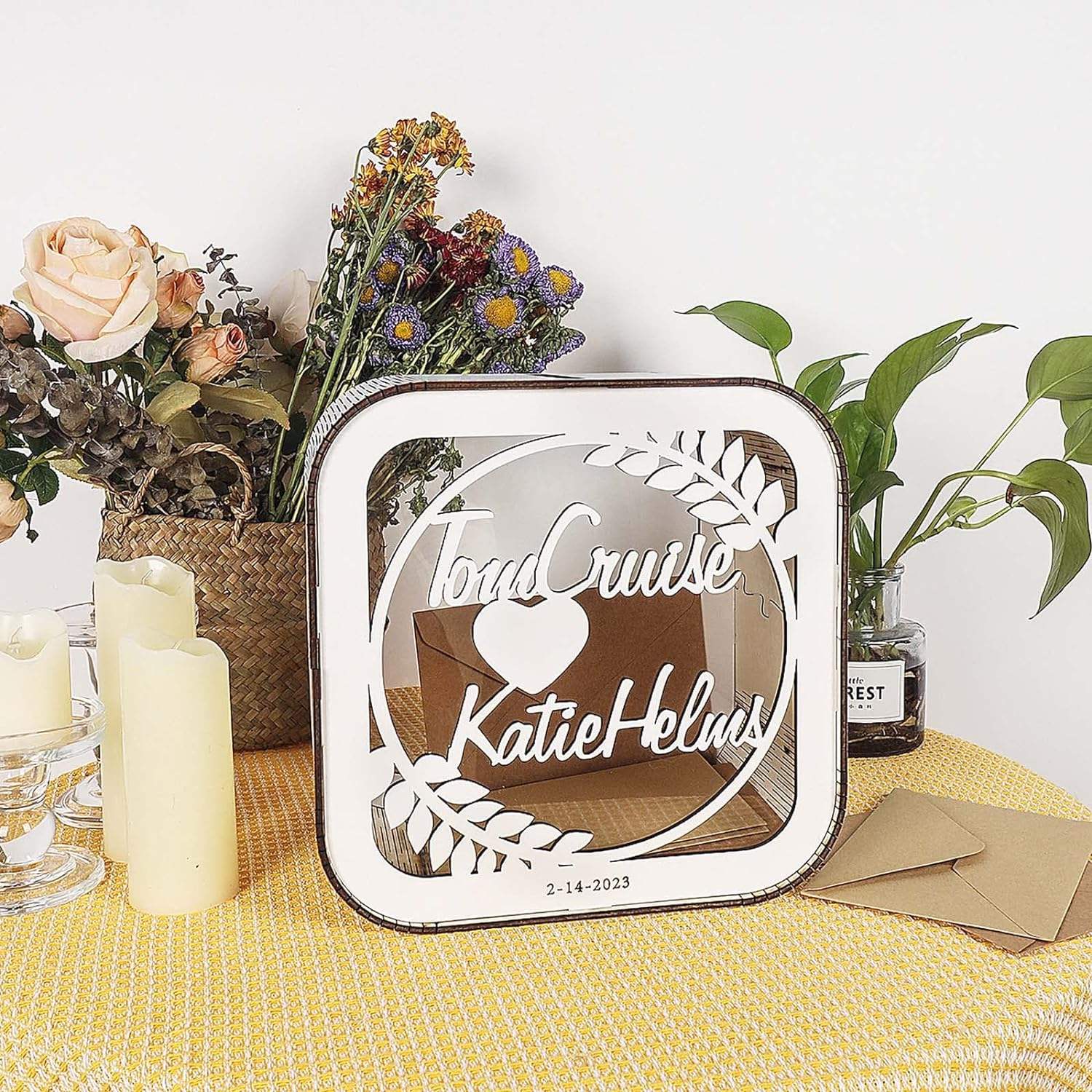 Personalized wooden boxes, folk art, wedding party, celebration decorations, birthday signs, wooden crafts-TailorAura