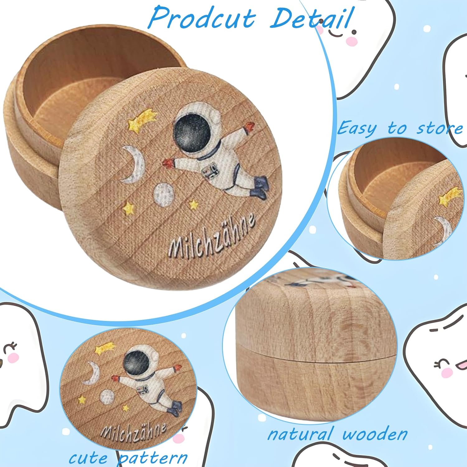 Tooth Box, Milk Tooth Box, Milk Teeth Box, Milk Teeth Boys / Girls, Printed with 3D Tooth Pattern Milk Tooth Box, Creative Christening and Birthday Gifts, Tooth Fairy Gifts for New Parents-TailorAura