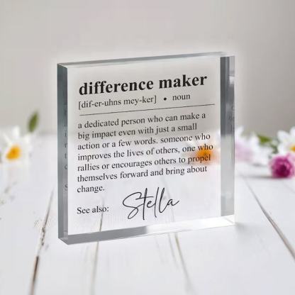 Personalized acrylic "Changemakers" commemorative medals, perfect as a thank-you-Gift for retired employees, teachers, and colleagues.