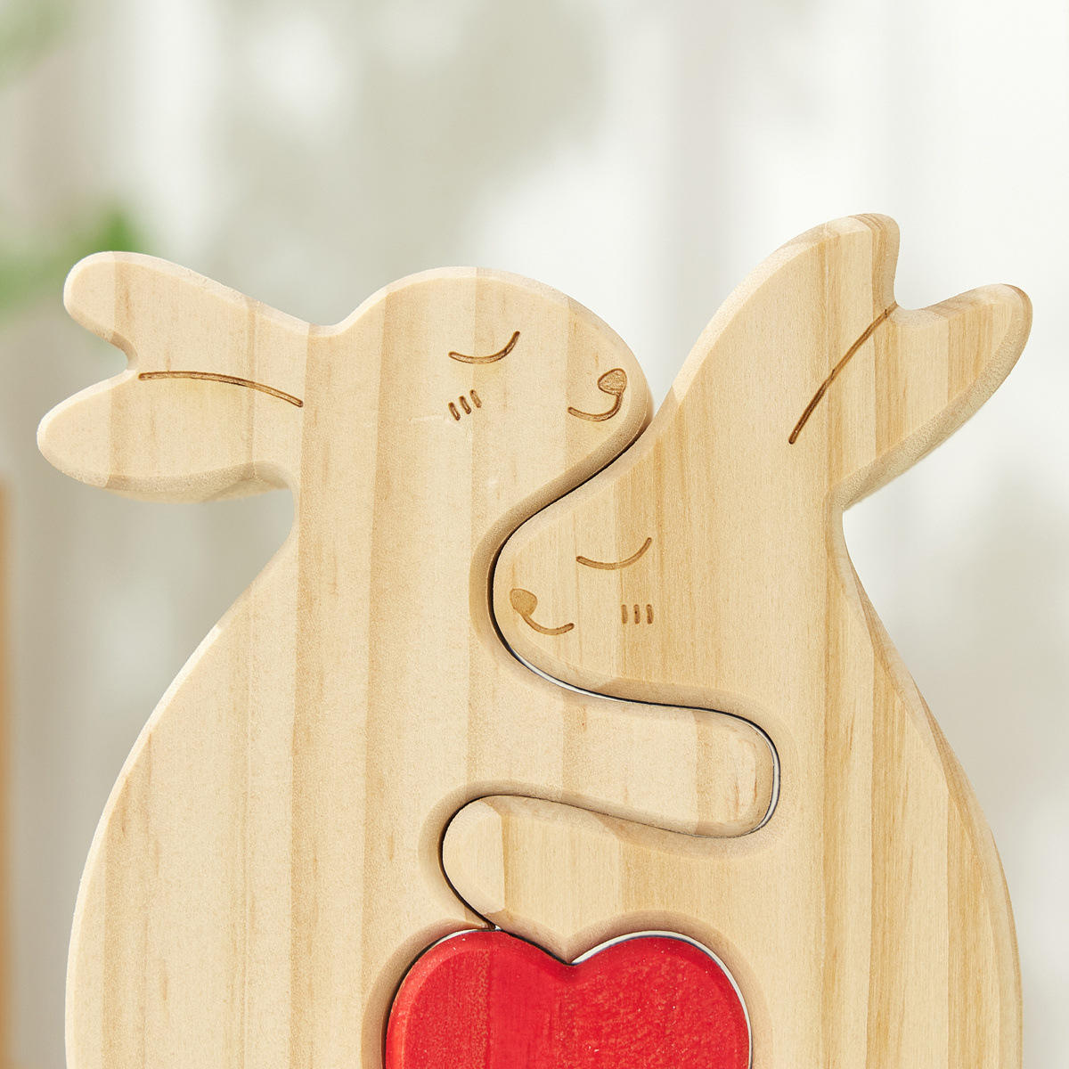 Wooden Rabbit Home Decor Personalized Wooden Puzzle Rabbit Puzzle Party Decoration - Birthday Gift for Family Members-TailorAura