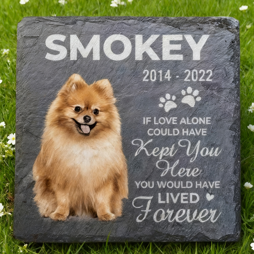 Custom Photo Square Memorial Stone - Personalized Pet Memorial Sympathy Gifts
