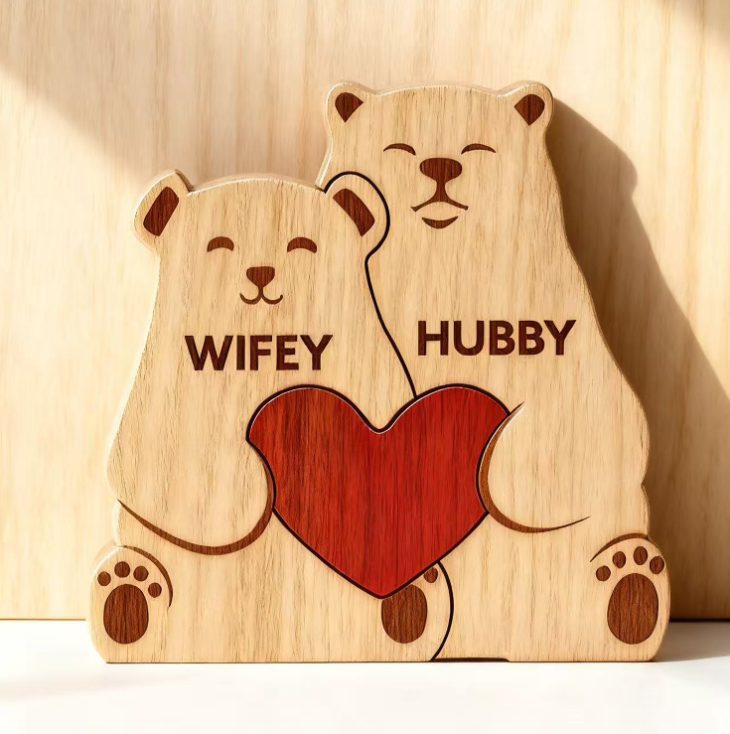 Family of Bear - Custom Family Gifts | Wooden Puzzle