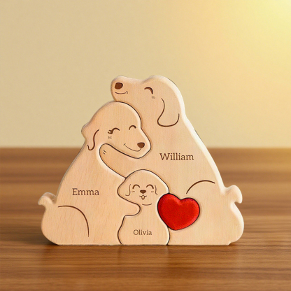Family of Dogs - Custom Family Gifts | Wooden Puzzle