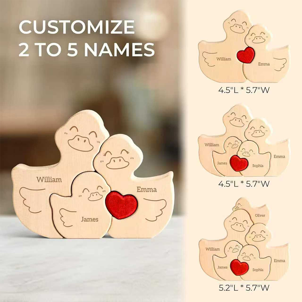 Family of Ducks - Custom Family Gifts | Wooden Puzzle
