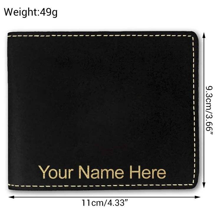 Personalized custom leather wallet, ultra-thin multi-functional card holder wallet, artificial leather laser engraving wallet-Gift For Dad