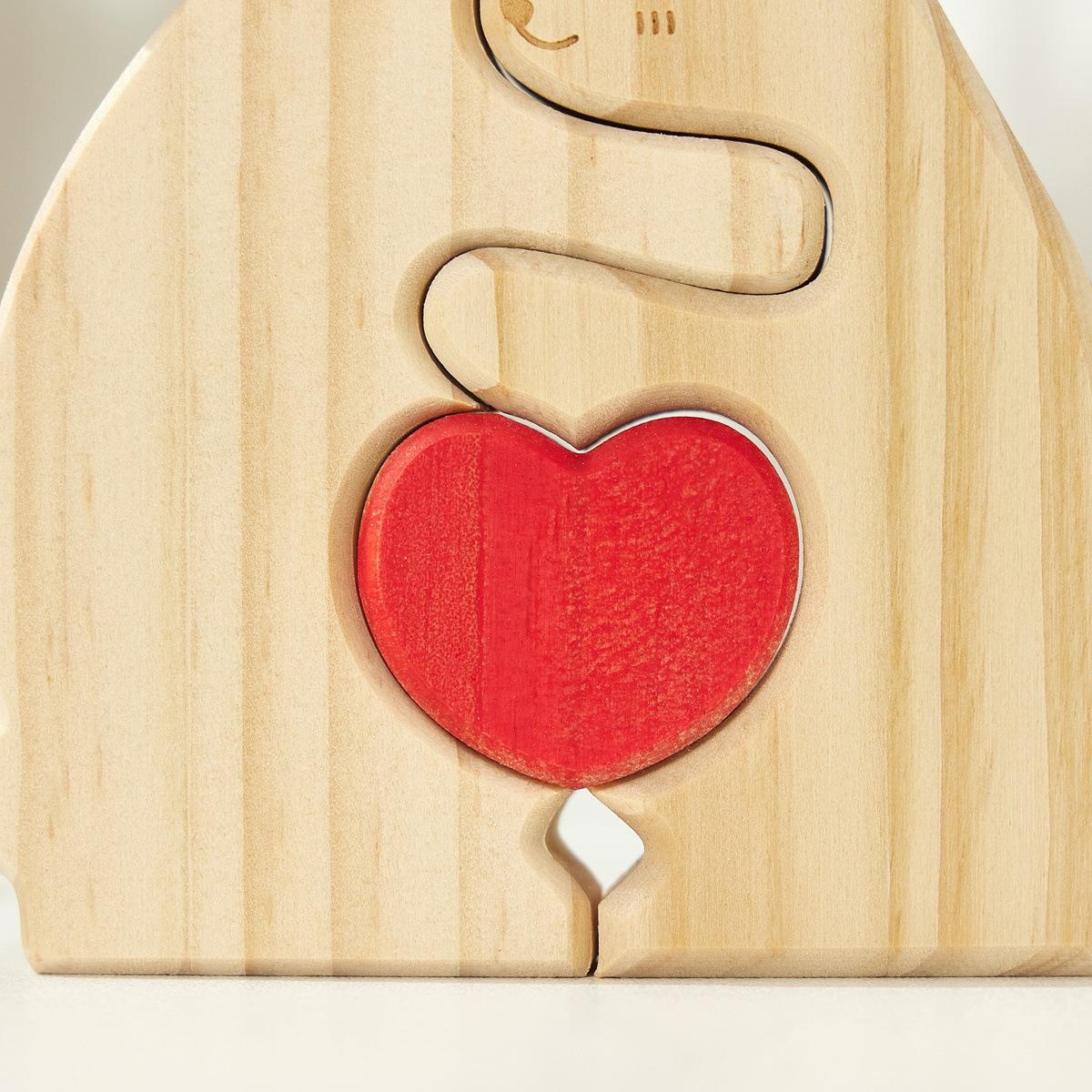 Wooden Rabbit Home Decor Personalized Wooden Puzzle Rabbit Puzzle Party Decoration - Birthday Gift for Family Members-TailorAura